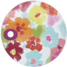 KitchenCraft 'Bright Floral' Toughened Glass Round Worktop Saver, 24 cm (9.5
